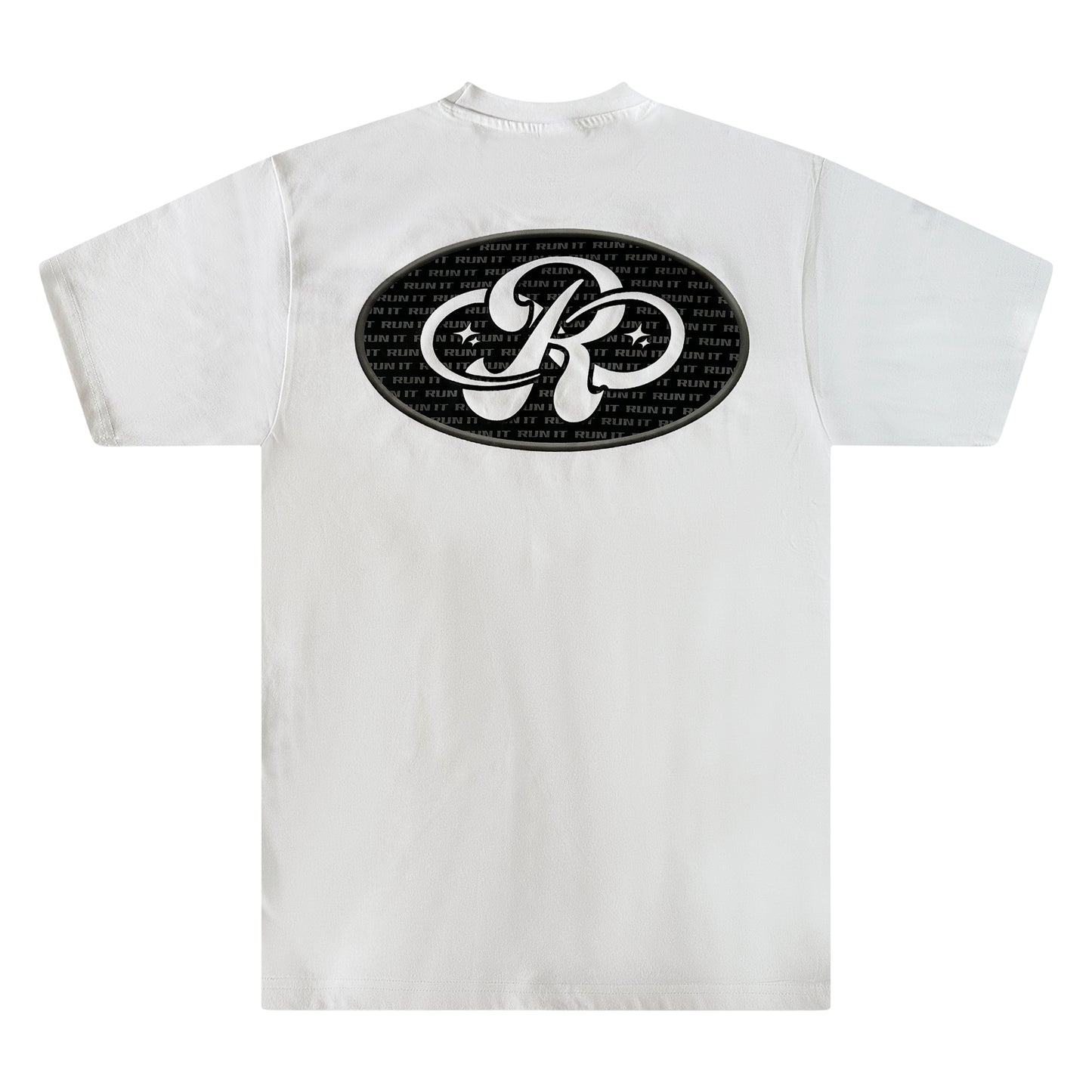 Run It Emblem Logo Tee Classic Streetwear T-Shirt in Black & White